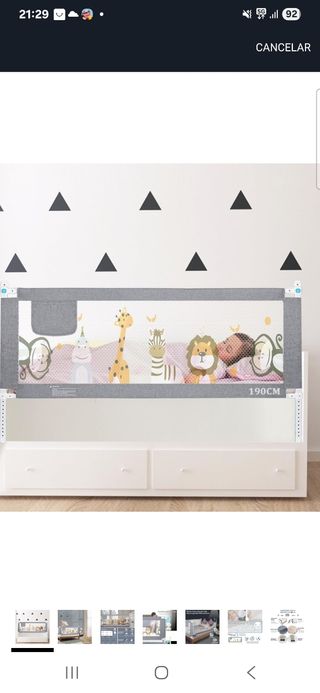 Barrera cama niño 190cm