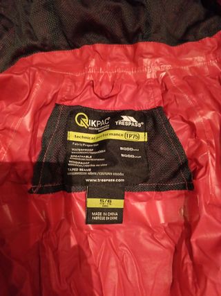 Chaqueta Trespass QuiKpac niña 5/6