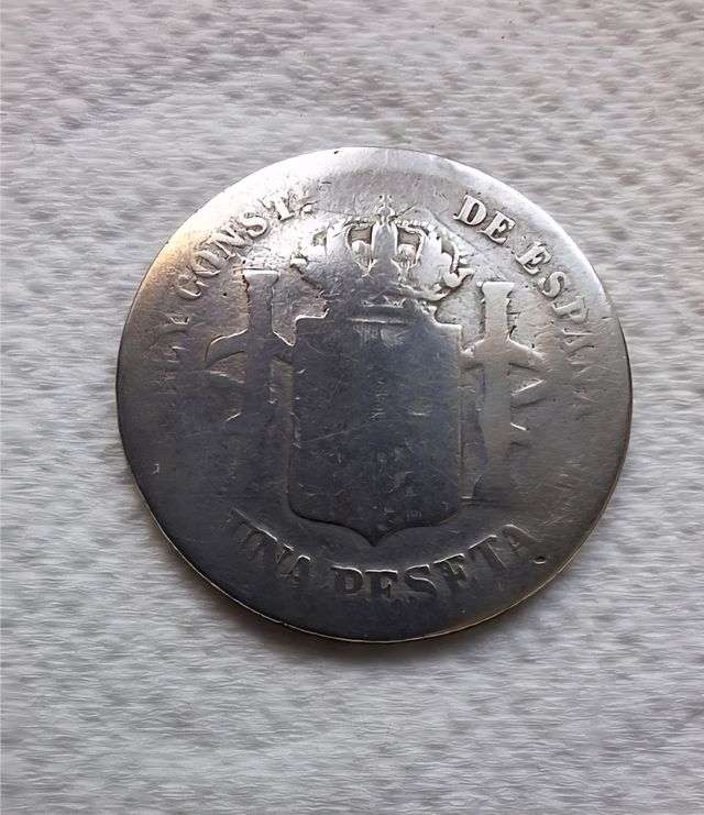 1 Peseta plata Alfonso XIII - 1891 "Pelon"