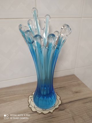 Vaso Vetro Azzurro Trasparente