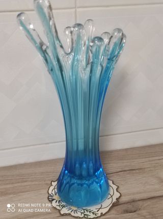 Vaso Vetro Azzurro Trasparente