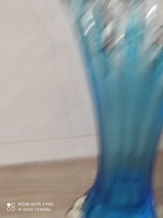 Vaso Vetro Azzurro Trasparente