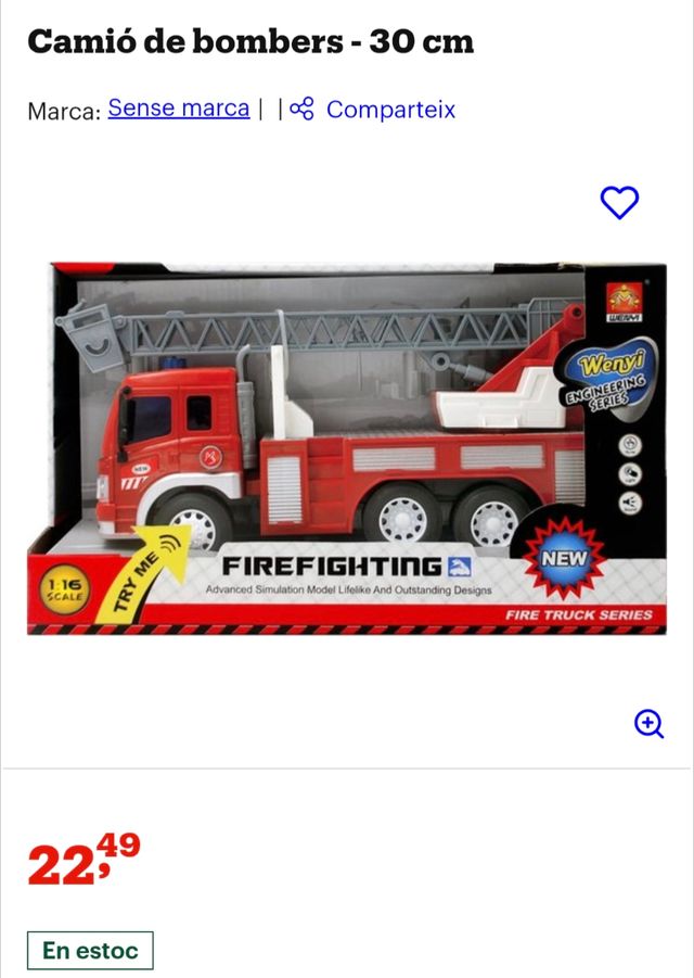 Coche Bomberos Wenyi - Juguete
+1 regalo