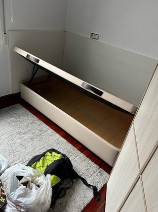 Canapé abatible beige - almacenaje