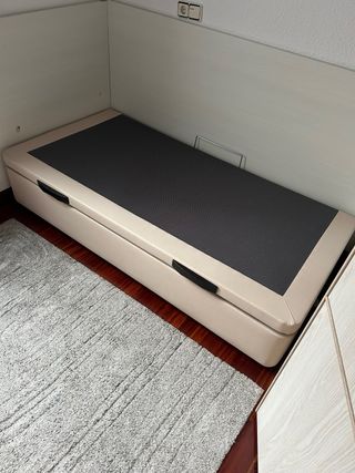 Canapé abatible beige - almacenaje