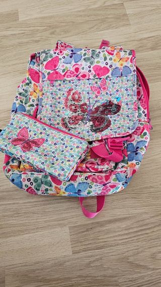 Mochila infantil con estuche - Mariposas