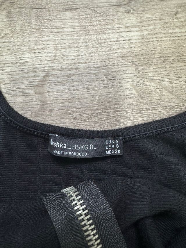 Top negro cremallera talla S