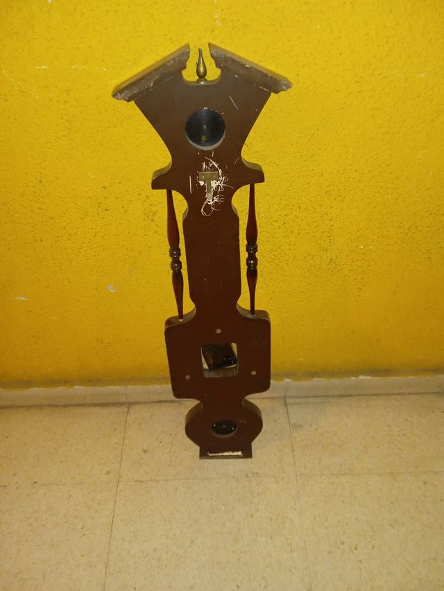 Relógio barómetro de madeira vintage