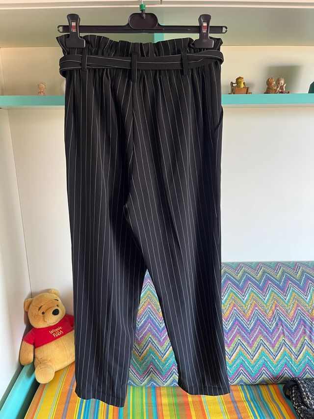 Pantaloni neri a righe - Tg 40 