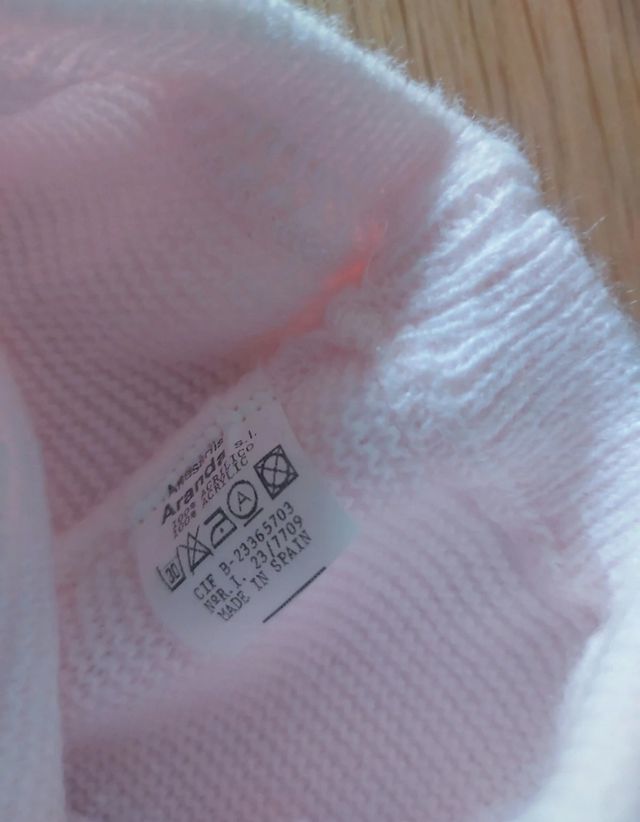 Conjunto bebé punto rosa Artesania Aranda