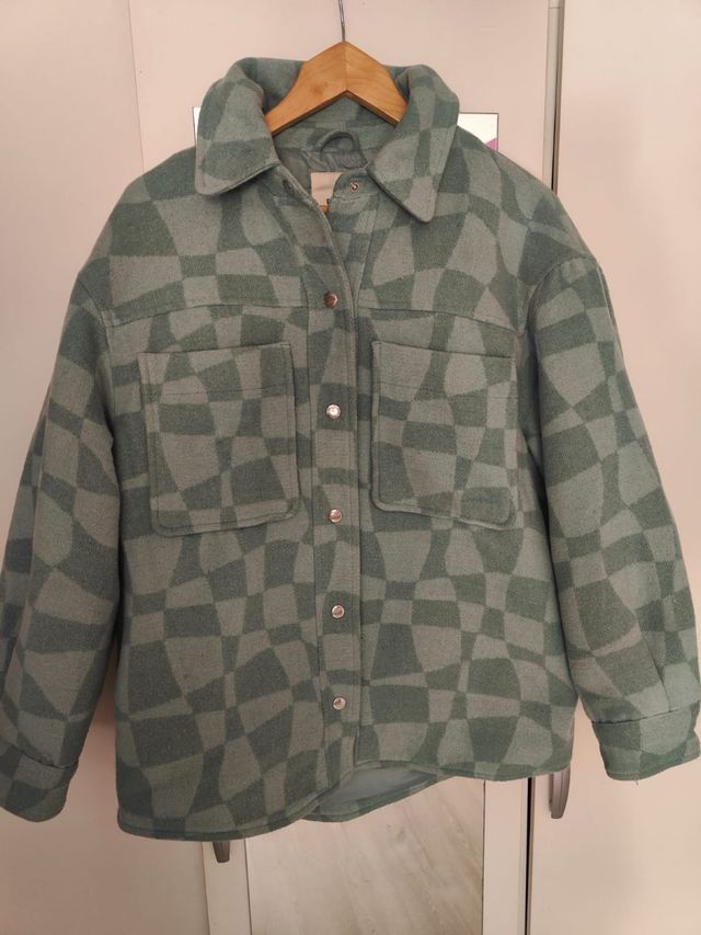 Chaqueta cuadros Pull&Bear verde