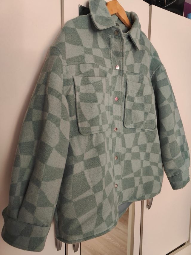 Chaqueta cuadros Pull&Bear verde