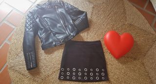 FALDA EFECTO ANTE DETALLE REMACHES STRADIVARIUS