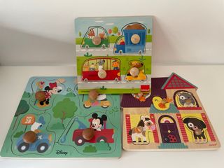 3 Puzzles infantiles de madera