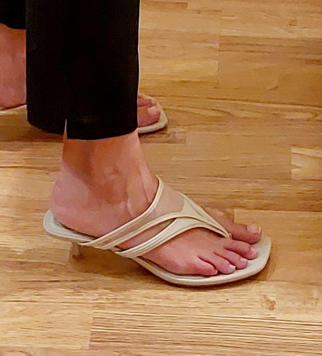 Sandalias Zara beige tacón fino - 39