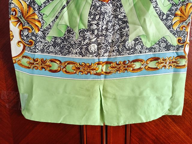 VINTAGE gonna a tubino in seta stile Versace