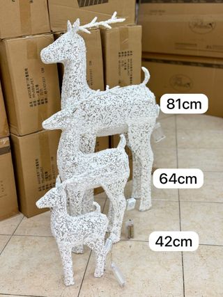 Renna Natale con luci e musica 81 cm