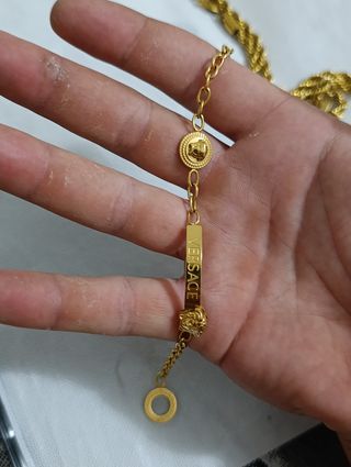  Al por mallor 
Rosario dorado pulseras anillos co