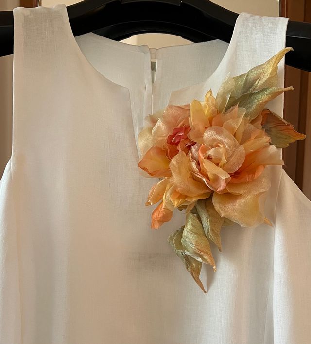 Broche rosa seta | Spilla floreale