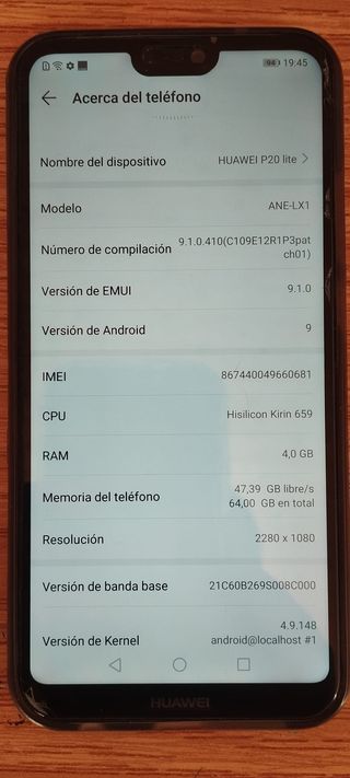 HUAWEI P20 Lite/64 GB - 4 GB/NFC/Perfetto