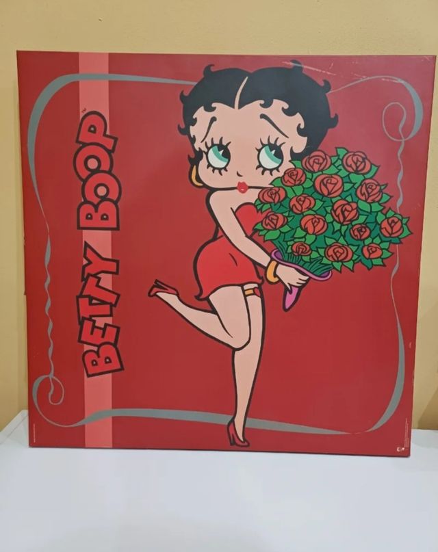Cuadro Betty Boop con rosas