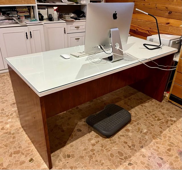 Escritorio moderno - cristal y madera