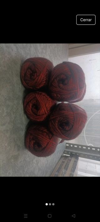 5 ovillos lana 100gr - marrón