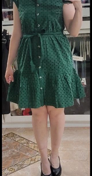 Vestido Cortefiel verde - Talla S