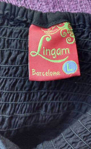 Top negro c/ detalles azules