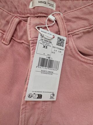 Shorts denim rosa | mujer