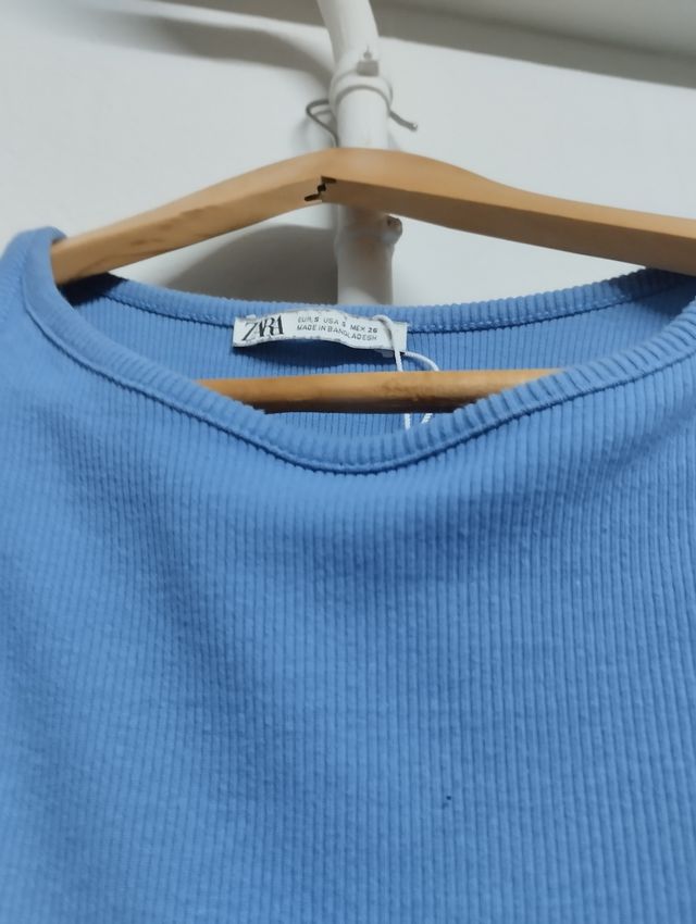 Vestido largo azul elástico ZARA