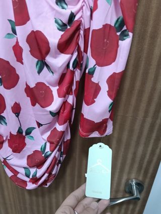 Vestido mini rosa y rojo