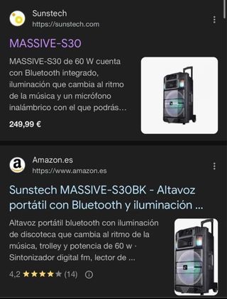 Altavoz Sunstech MASSIVE-S30 Bluetooth 60W