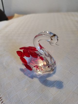 Cigno cristallo rosso vintage