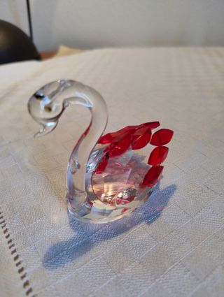 Cigno cristallo rosso vintage