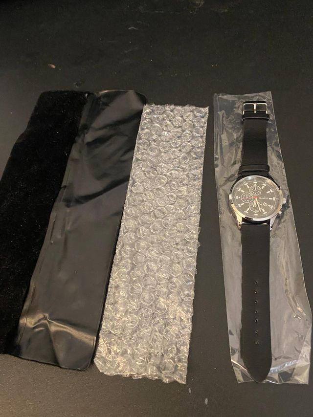 Relógio Pulso Quartzo - Preto/Prata