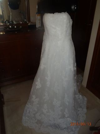 Vestido novia talla 42 - Blanco roto