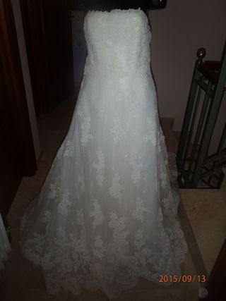 Vestido novia talla 42 - Blanco roto