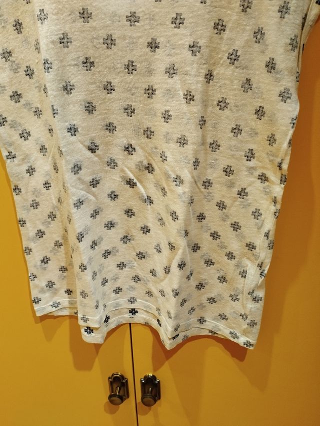 Camiseta TEX blanca y azul