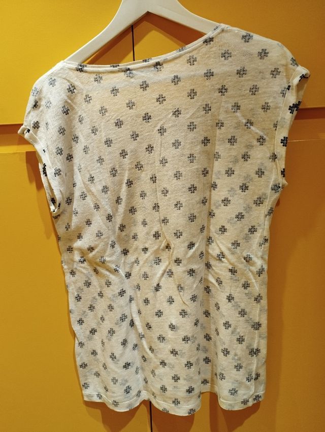 Camiseta TEX blanca y azul