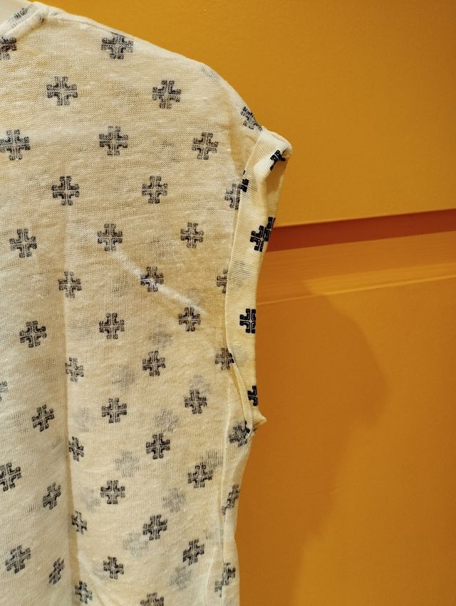 Camiseta TEX blanca y azul