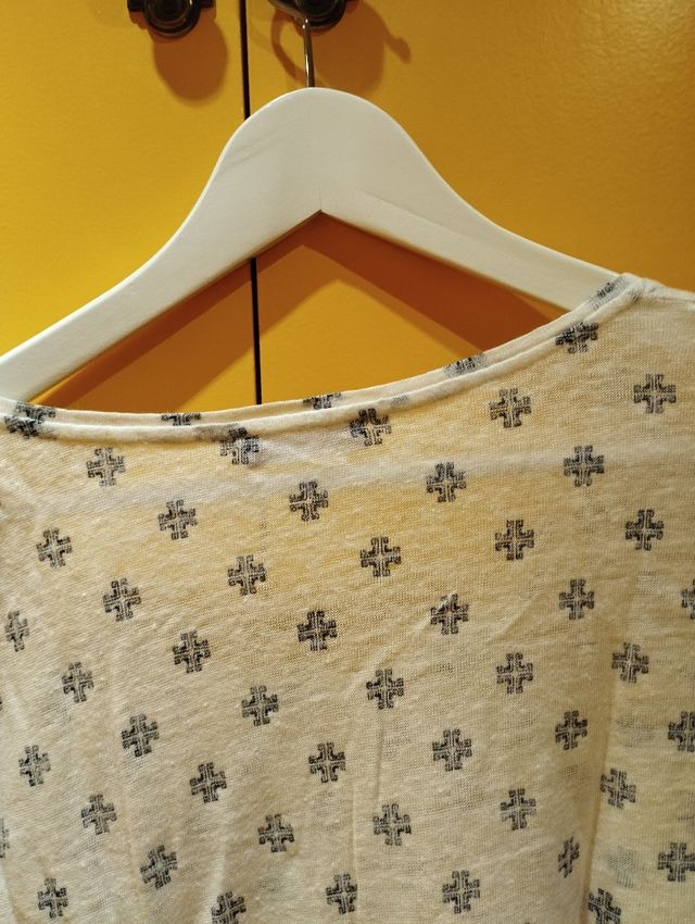 Camiseta TEX blanca y azul