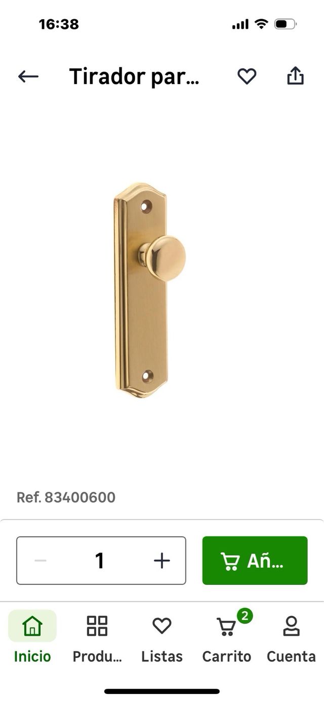 8 Tiradores dorados para armario