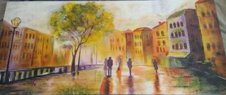 Cuadro al óleo - Lienzo paisaje urbano