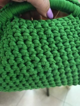 Borsa a uncinetto verde