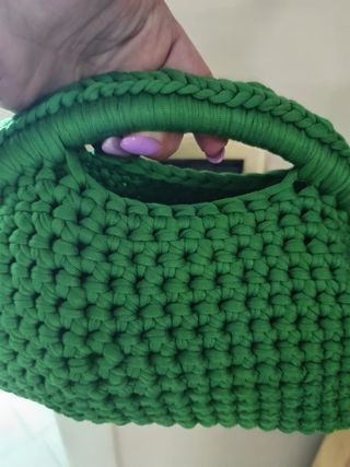 Borsa a uncinetto verde