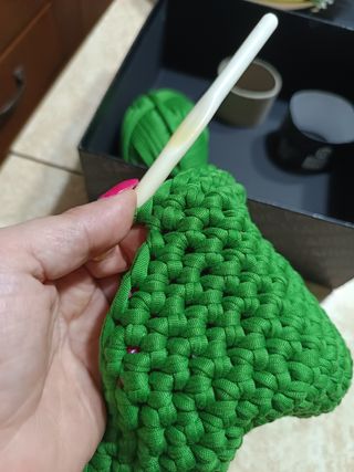 Borsa a uncinetto verde