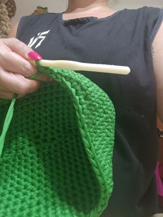 Borsa a uncinetto verde