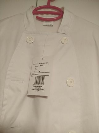 Chaqueta cocinero blanca - manga larga