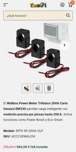 Wallbox Power Meter trifásico 250A